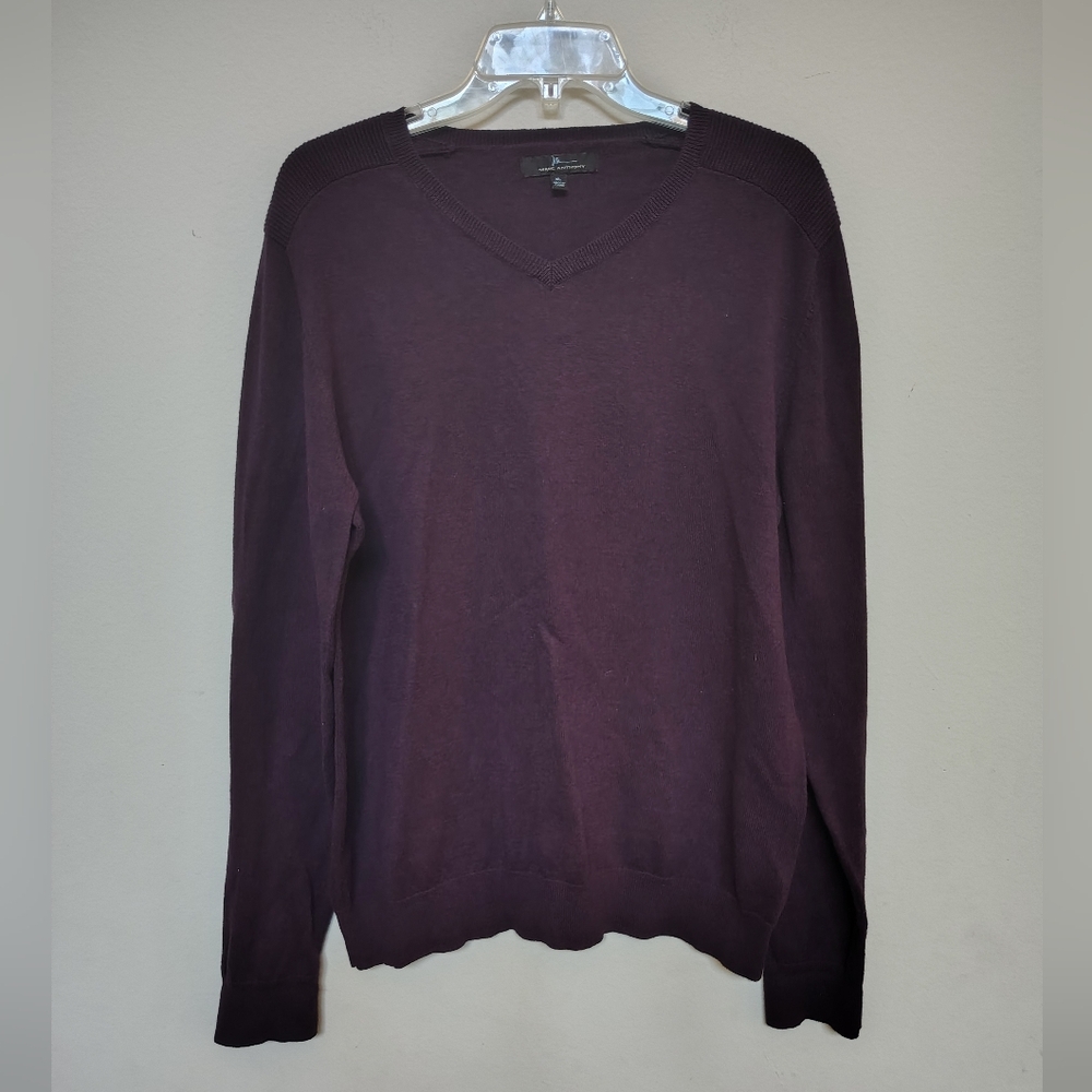 Marc Anthony Men's Deep Purple V-Neck Sweater Size XL
